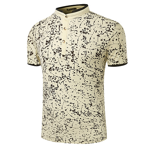

Men's Polka Dot Graphic Polo Hawaiian Daily Gold / Green