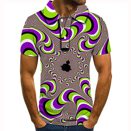 

Men's Daily Basic Polo - 3D Rainbow