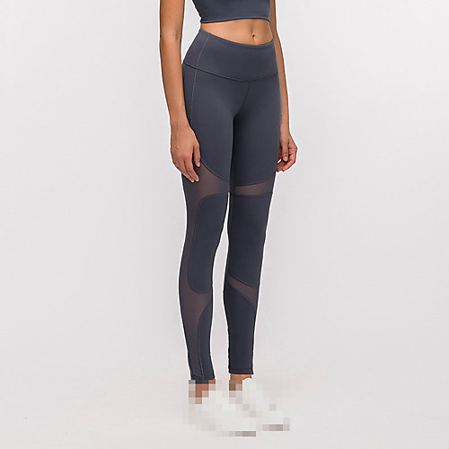 

Women's Leggings Running Tights Compression Pants Mesh Elastane Sports Winter Bottoms Running Jogging Training Breathable Quick Dry Sweat-wicking Fashion Dark Purple Grey Black Purplish Grey
