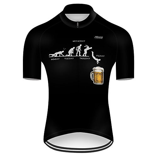 

21Grams Men's Short Sleeve Cycling Jersey Black Oktoberfest Beer Bike Top Mountain Bike MTB Road Bike Cycling Breathable Sports Clothing Apparel / Micro-elastic