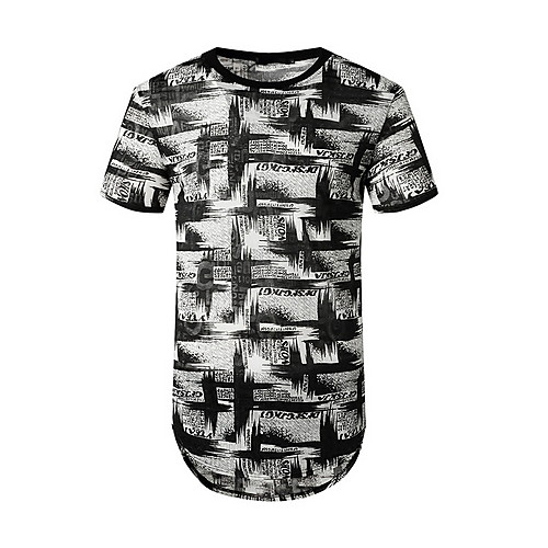 

Men's Geometric Print T-shirt Basic Daily Black