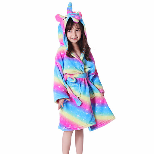 

Kid's Kigurumi Pajamas Bathrobe Unicorn Flying Horse Onesie Pajamas Flannelette Rainbow Cosplay For Boys and Girls Animal Sleepwear Cartoon Festival / Holiday Costumes