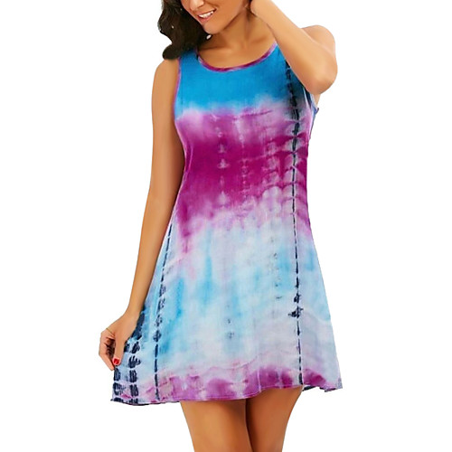 

Women's Blue Dress Sheath Print S M