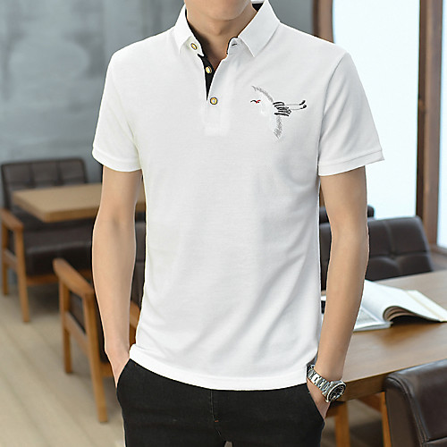 

Men's Solid Colored Polo Basic Elegant Daily Work White / Black / Gray / Light Blue