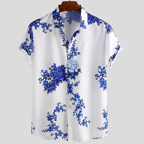 

Men's Holiday Beach Tropical / Hawaiian Shirt - Floral Green