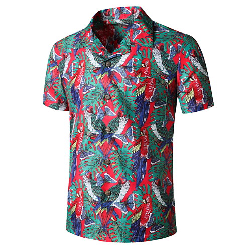 

Men's Graphic Print Shirt Tropical Daily Red