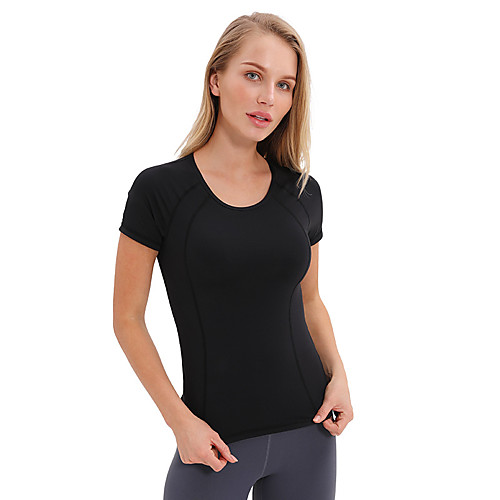 

Women's Yoga Top Patchwork Fashion White Black Pink Mesh Elastane Yoga Running Fitness Tee / T-shirt Top Short Sleeve Sport Activewear Breathable Quick Dry Comfortable Stretchy