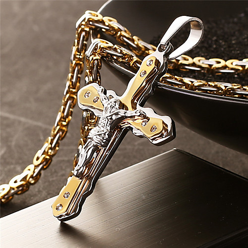 

Necklace Crossover Artistic Classic Titanium Steel Gold 55 cm Necklace Jewelry 1pc For Anniversary Street Festival
