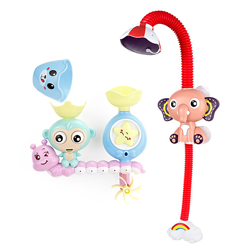 

Bath Shower Head Elephant Water Pump Bath Toys Child's Safety Fun Softness Tub Bathtime Boys and Girls