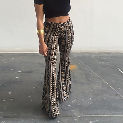 

Women's Basic Bootcut Pants - Print Khaki S M L