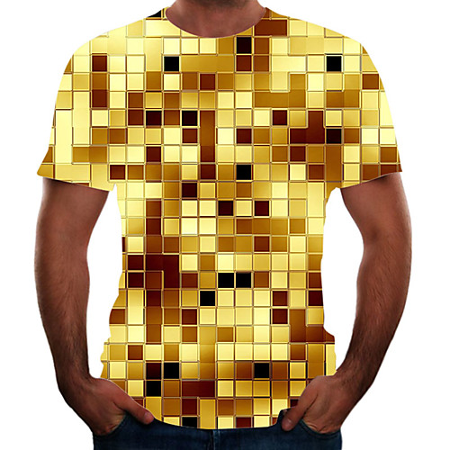 

Men's Going out Weekend Basic T-shirt - Color Block / 3D / Animal Rainbow