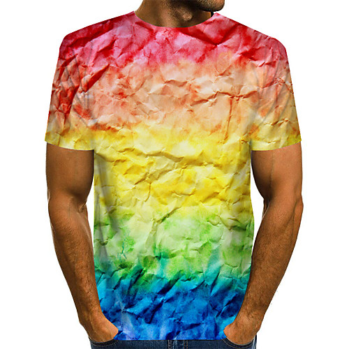 

Men's 3D Sun Flower Print T-shirt Basic Exaggerated Daily Rainbow