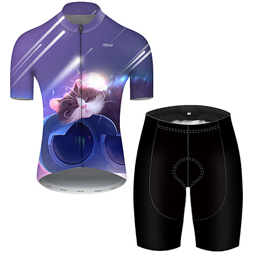 

21Grams Men's Short Sleeve Cycling Jersey with Shorts Black / Blue Galaxy Bike Breathable Sports Galaxy Mountain Bike MTB Road Bike Cycling Clothing Apparel / Stretchy