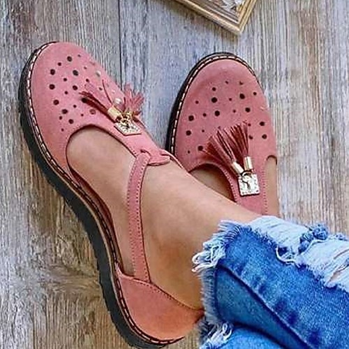 

Women's Flats Summer Flat Heel Round Toe Daily Suede Black / Pink / Blue