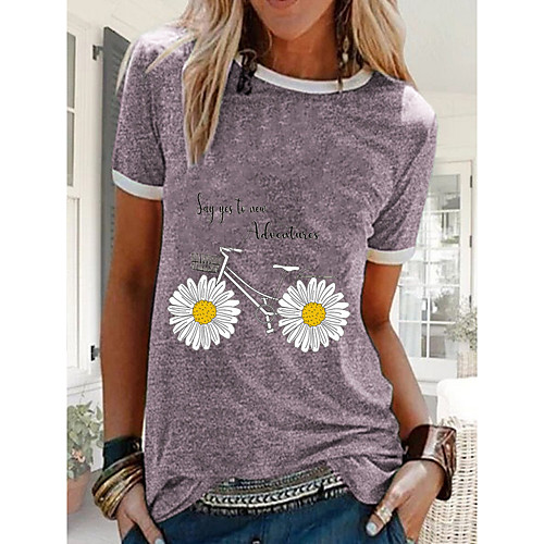 

Women's Floral T-shirt Daily Purple / Light Green