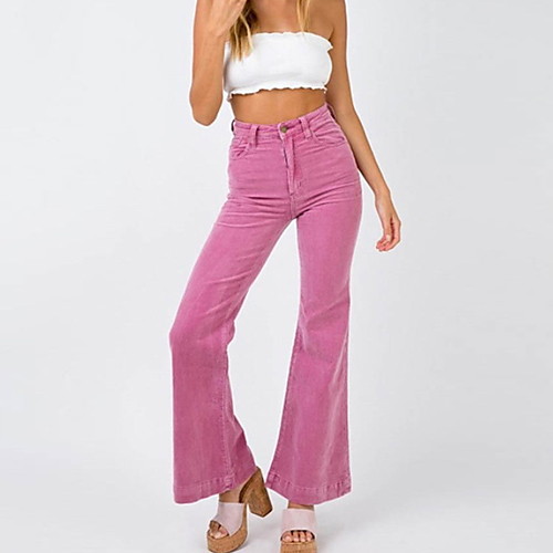 

Women's Basic Chinos Pants - Solid Colored Blushing Pink Khaki Light Blue S M L