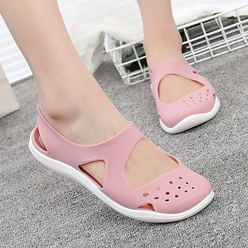 

Women's Sandals Summer Flat Heel Open Toe Daily PU Black / Burgundy / Pink