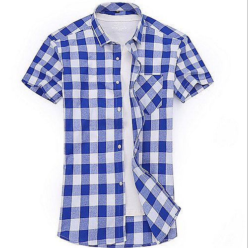 

Men's Houndstooth Print Shirt Daily Blue