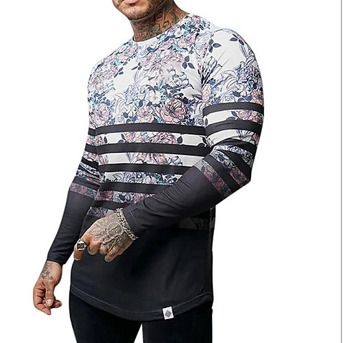 

Men's Geometric Print T-shirt Daily Green / Gray