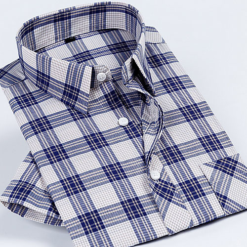 

Men's Houndstooth Print Shirt Daily Navy Blue