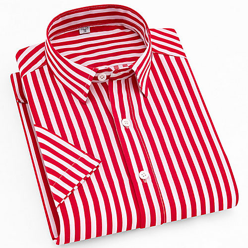 

Men's Striped Print Shirt Daily Red