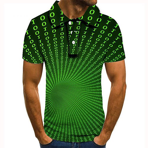 

Men's Graphic 3D Print Print Polo Daily Green