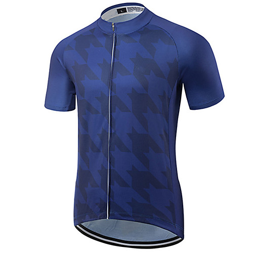 

21Grams Men's Short Sleeve Cycling Jersey Blue Bike Jersey Top Mountain Bike MTB Road Bike Cycling UV Resistant Breathable Quick Dry Sports Clothing Apparel / Stretchy