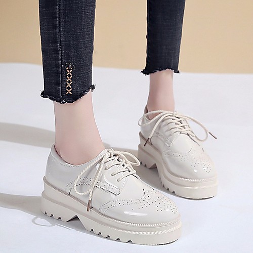

Women's Flats Summer Flat Heel Closed Toe Daily PU Black / Beige
