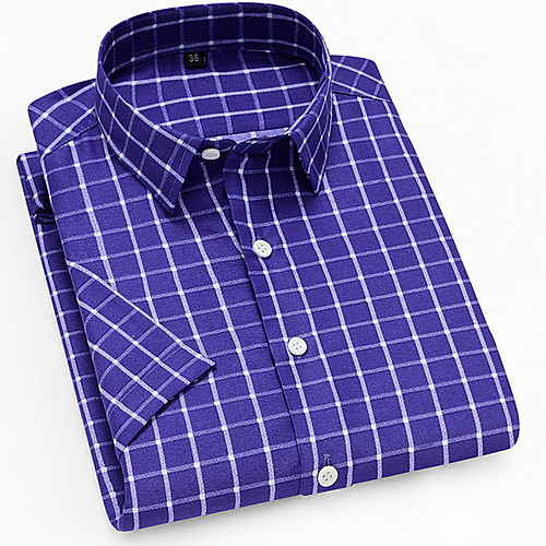 

Men's Houndstooth Print Shirt Daily Royal Blue