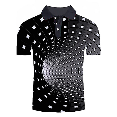 

Men's Daily Going out Basic / Exaggerated Polo - Color Block / 3D / Graphic Blue