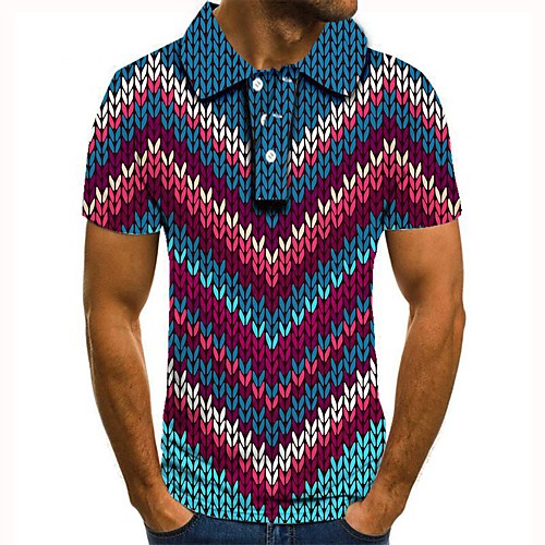 

Men's Daily Basic Polo - 3D Rainbow