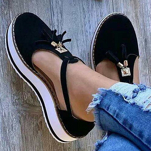 

Women's Flats Spring / Summer Flat Heel Round Toe Daily PU Black / Brown