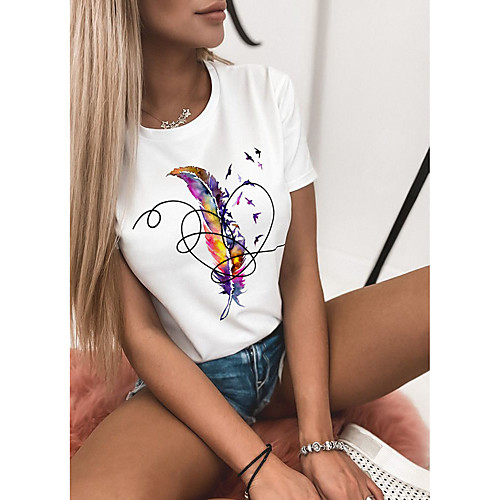 

Women's Rainbow Graphic Love Wins Print T-shirt Basic White