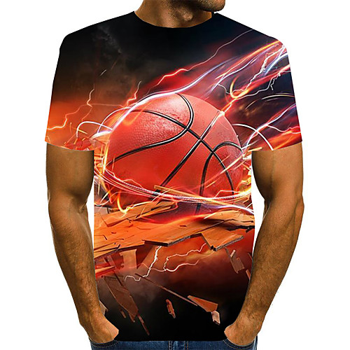 

Men's Daily Weekend Basic / Exaggerated T-shirt - Color Block / 3D Print Rainbow