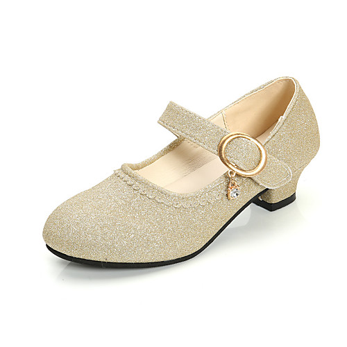 

Girls' Comfort / Flower Girl Shoes PU Heels Little Kids(4-7ys) / Big Kids(7years ) Sparkling Glitter Pink / Gold / Blue Spring / Fall / Party & Evening