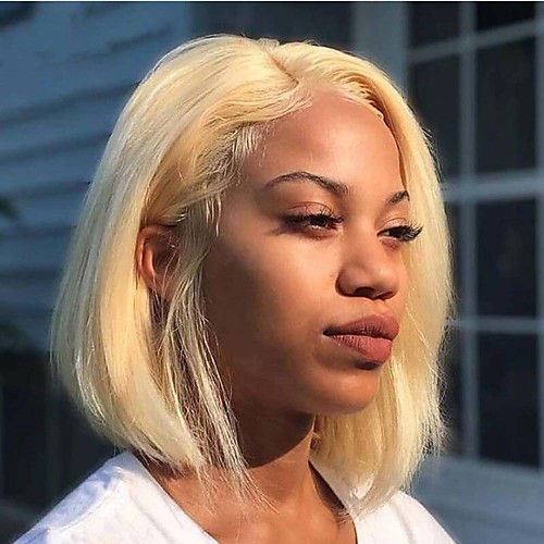 

Synthetic Lace Front Wig Straight Taylor Middle Part Lace Front Wig Short Blonde Synthetic Hair 14-16 inch Women's Heat Resistant Women Hot Sale Blonde / Glueless