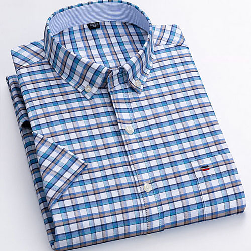 

Men's Houndstooth Print Shirt Daily Blue