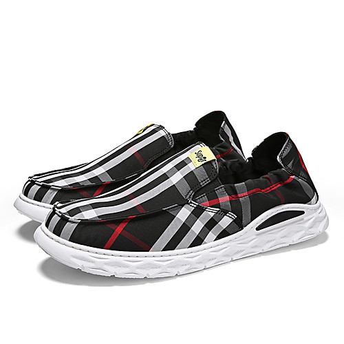 

Men's Fall / Spring & Summer Daily Outdoor Loafers & Slip-Ons Running Shoes / Walking Shoes Canvas Breathable Non-slipping Shock Absorbing Black / Khaki