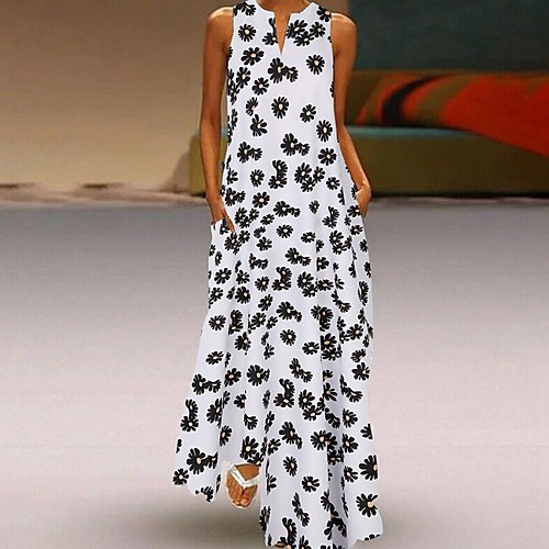 

Women's 2020 Green Blue Summer Dress Vintage A Line Floral S M