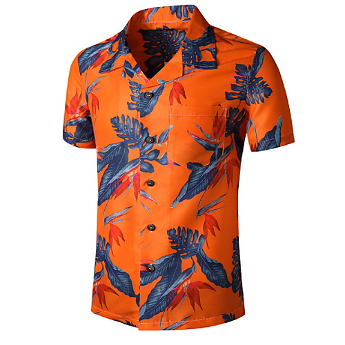 

Men's Graphic Print Shirt Tropical Daily Orange