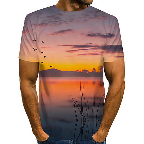

Men's Daily Basic / Exaggerated T-shirt - 3D Purple