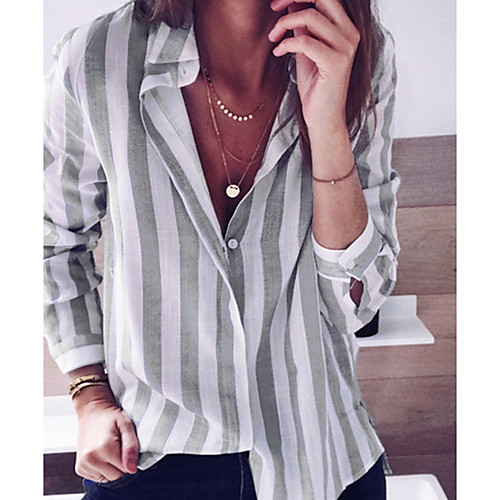 

Women's Daily Shirt - Striped Blushing Pink