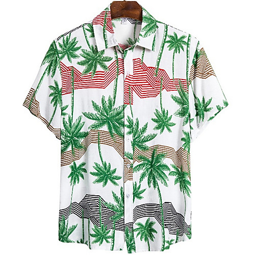 

Men's Geometric Shirt Daily Going out Green