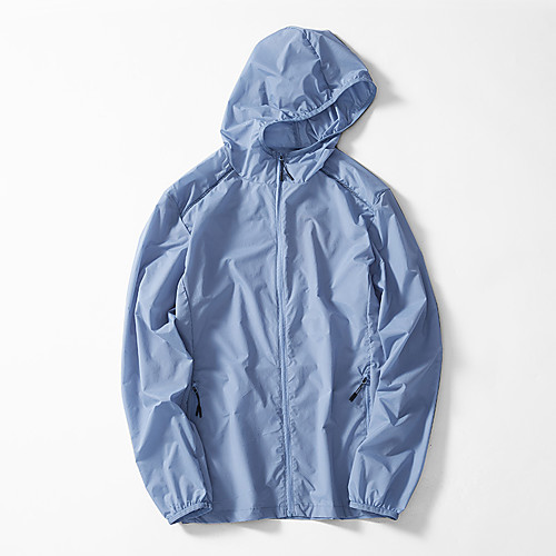 

Men's Hiking Jacket Hiking Windbreaker Outdoor Windproof Breathable Quick Dry Ultraviolet Resistant Top Elastane Single Slider Fishing Climbing Beach Grey / Blue / Silver / Light Green