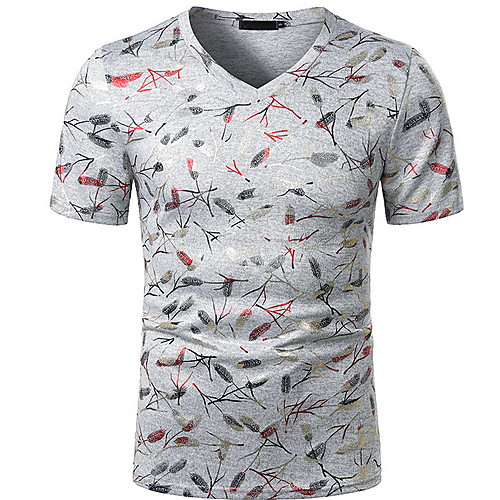 

Men's Geometric Print T-shirt Basic Daily Black / Light gray