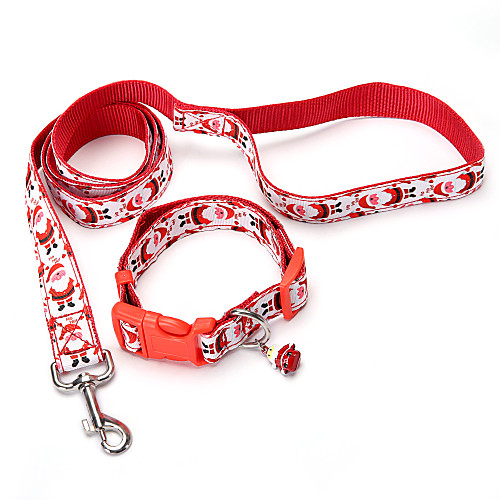 

Dog Cat Pets Collar Harnesses & Leash Portable Breathable Retractable Geometic Character Christmas Polyester Red Fuchsia Orange Corgi Beagle Bulldog Shiba Inu Cocker Spaniel Pug 1 set