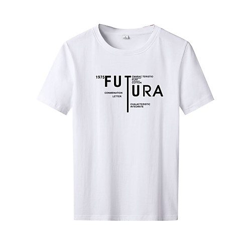 

Men's Graphic Solid Colored T-shirt Basic Street chic Daily Weekend White / Black / Red