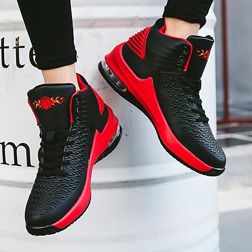 

Men's Comfort Shoes Spring / Fall Sporty / Casual Athletic Daily Outdoor Trainers / Athletic Shoes Basketball Shoes PU Non-slipping Wear Proof Red / White / Black Color Block