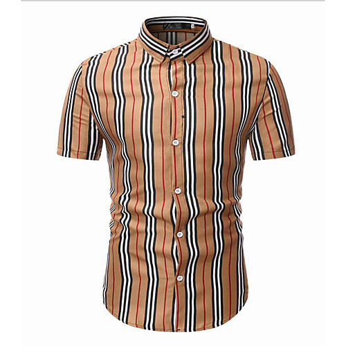 

Men's Striped Shirt Daily Weekend Red / Khaki