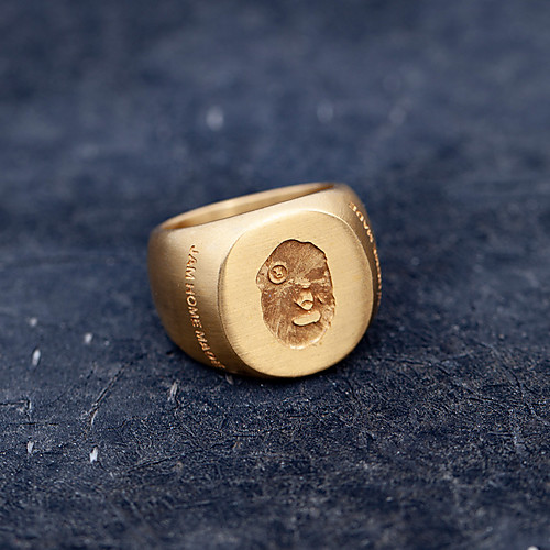 

Men Women Ring 1pc Gold Stainless Steel Round Statement Unique Design Trendy Party Evening Sport Jewelry Geometrical